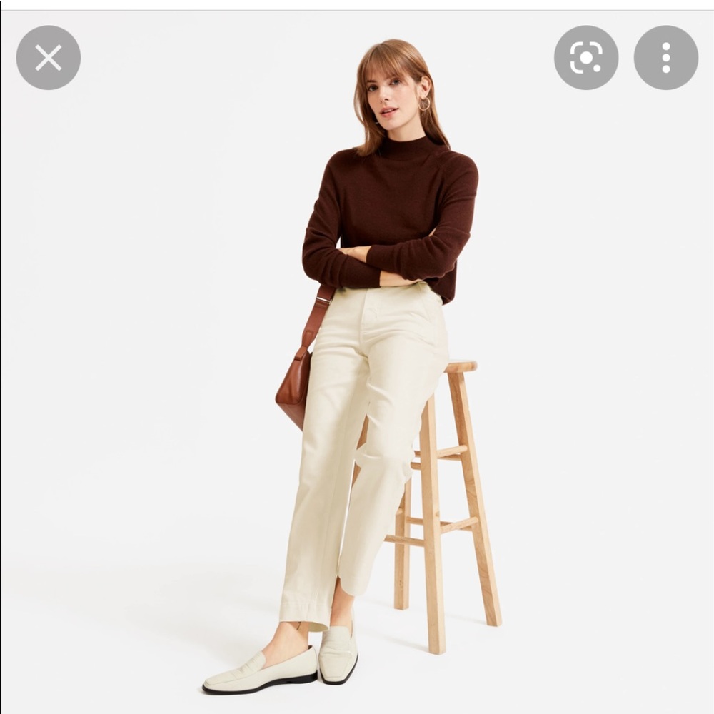 Everlane straight crop pants sandstone